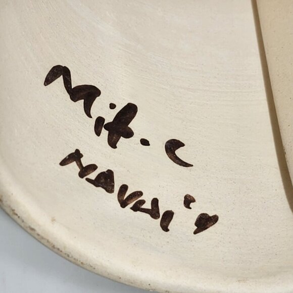 Vintage Native American Southwestern Ceramic Bell With Wolf & Cactus Design - Picture 11 of 12